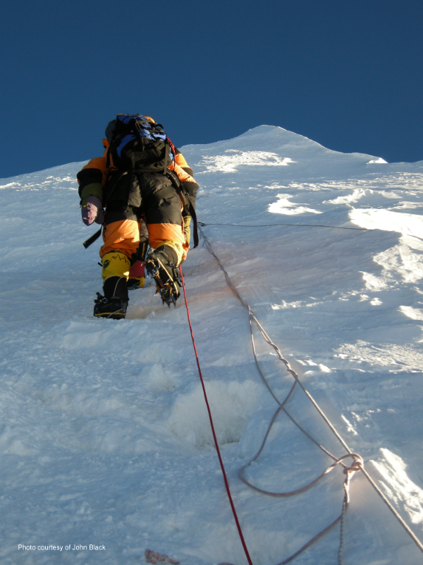 Heading up the steep slopes